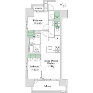 オープンレジデンシアTHE MID MARK【8階】の間取り