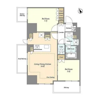 東京都荒川区西日暮里2【マンション】の間取り