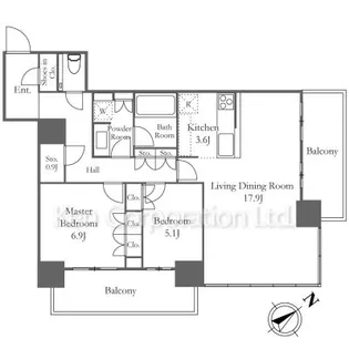 ザ・タワー横浜北仲【13階】の間取り
