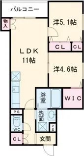 クリエオーレ初芝【3階】の間取り