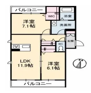 広島県福山市西深津町5【マンション】の間取り