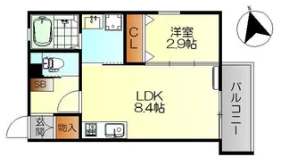 1LDKの間取り画像