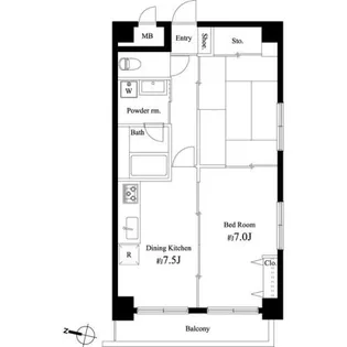 カスタリア新宿七丁目【4階】の間取り