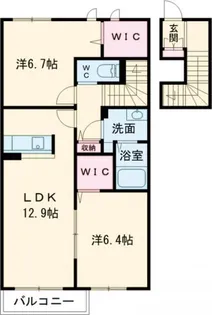アレイナガーデン A棟【2階】の間取り