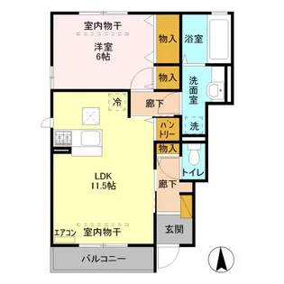 コスモソレイユ【1階】の間取り