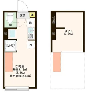 東京都品川区西中延2【アパート】の間取り