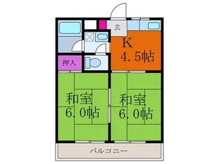 MJハイツ東別府【1階】の間取り