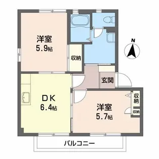 プープリエB【2階】の間取り