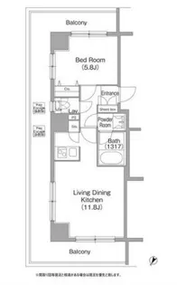 コンフォリア白金高輪【7階】の間取り
