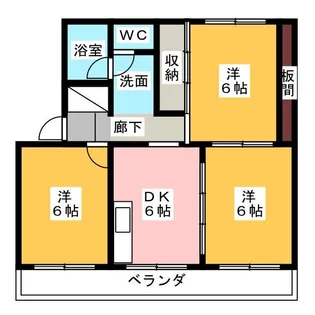 中原良知ハイツB棟【3階】の間取り