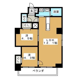 グランデュール富士【10階】の間取り