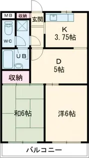 フラットD【3階】の間取り