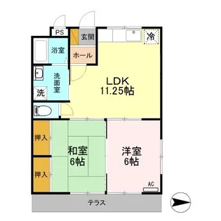 ハマノハイツ【1階】の間取り