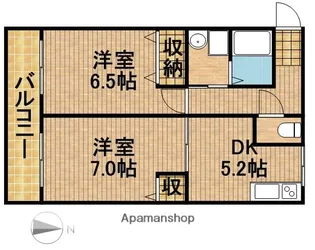 ハイツ向日葵【1階】の間取り