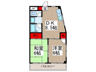 宮ハイツ【3階】の間取り