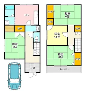 大阪府河内長野市末広町【一戸建】の間取り