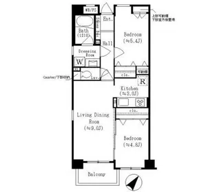 レジディア六本木檜町公園【2階】の間取り