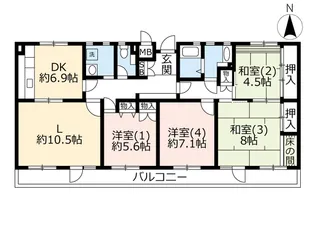 UR千葉ニュータウン高花【2階】の間取り