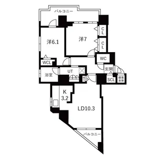 クレアホームズ二十四軒【13階】の間取り