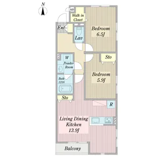 リヴィエール北小岩【2階】の間取り