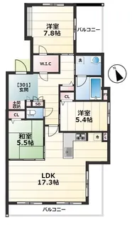 クオレール【3階】の間取り