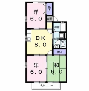 セジュール稲西【2階】の間取り