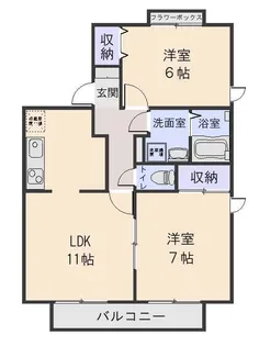 レジデンス第二高市 B【2階】の間取り
