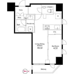 グランスイート四谷エクシア【6階】の間取り