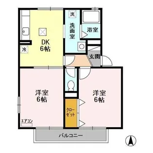 モンレジーナB【1階】の間取り