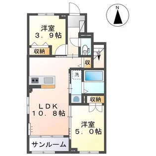 レッドボヌール【1階】の間取り