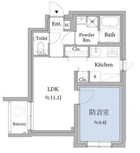 【防音マンション】ASTILE studio 練馬平和台【2階】の間取り