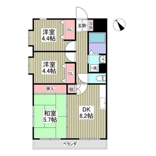 ピュアコート柏【2階】の間取り