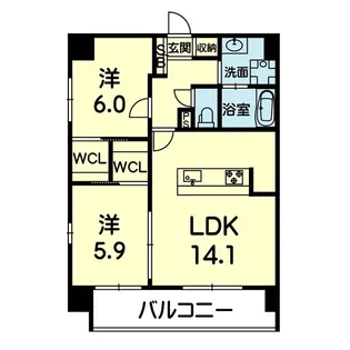 ライズ湖東【1階】の間取り