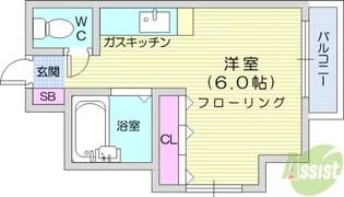 ヴィラージュ台原【1階】の間取り