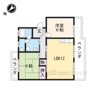 栗東ハイツB棟【3階】の間取り