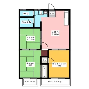 サンリバー藤本 A【2階】の間取り
