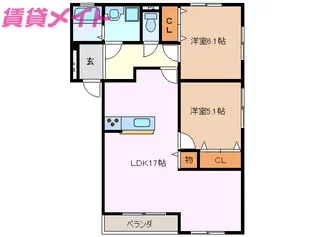 マルビエント【1階】の間取り