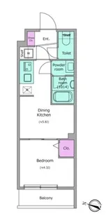 ドゥーエ梅屋敷【3階】の間取り