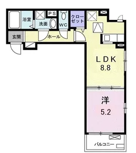 リッシュ・リヴィエール【1階】の間取り