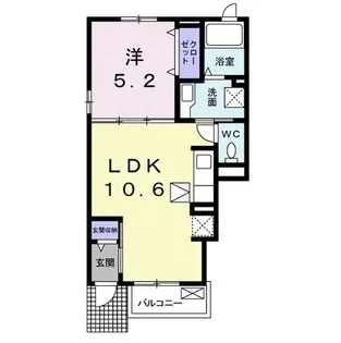 メゾンプラシードH【1階】の間取り