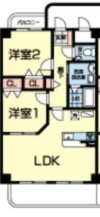 ピュアマンション美咲野【4階】の間取り