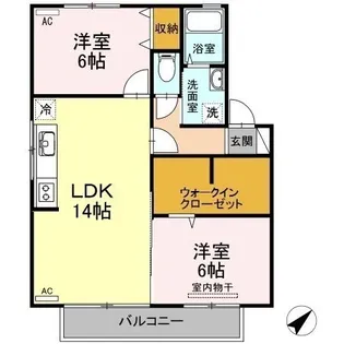 マイ ステージ B棟【2階】の間取り