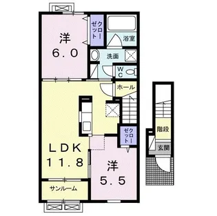 ヴィラージュ アンジェリークIII【2階】の間取り