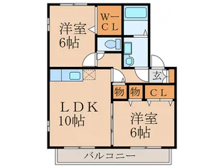 リバ-サイドフォレストB棟【2階】の間取り
