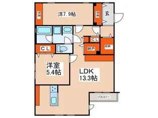 サンフラット【2階】の間取り