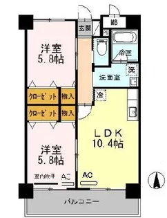 サンフォーレ・1989【7階】の間取り