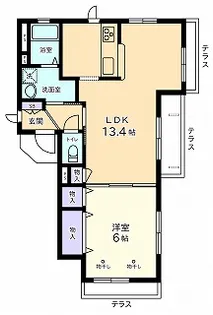 クレアール武蔵野【1階】の間取り