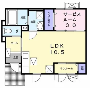 フィオーレ・カナンD【1階】の間取り