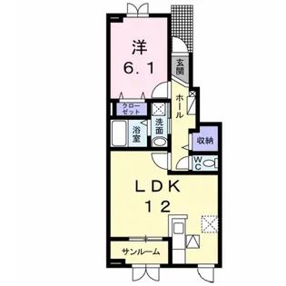 エテルノ優美D【1階】の間取り