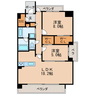 アンアージュ白壁【4階】の間取り